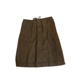 Eddie Bauer brown linen straight pencil  skirt M